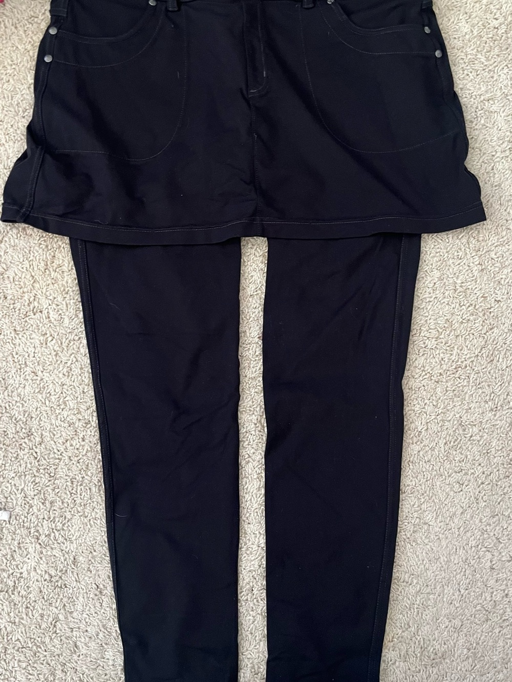 Athleta Bettona Black Active Skort with Built-In Leggings, Size XL